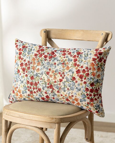 Poszewka Kinga na poduszkę prostokątną kolor wielokolorowy tkanina strukturalna, wzorzysta