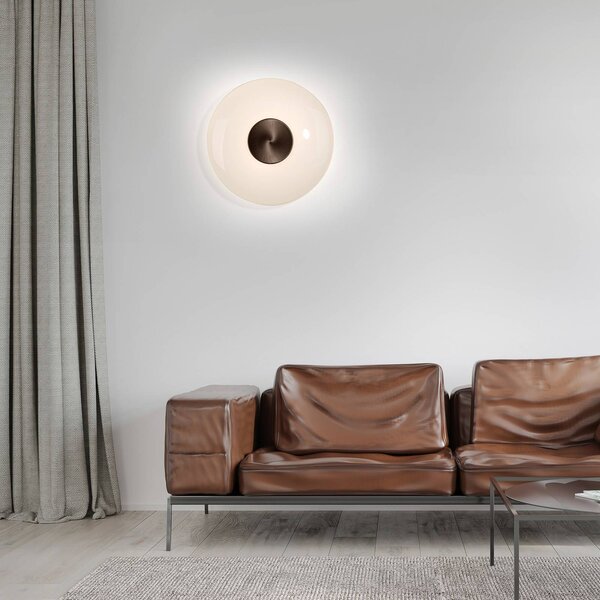 PURE Kinkiet LED Vitrum, możliwość ściemniania, brązowy / rdzawy, salon / jadalnia, szkło, nowoczesny