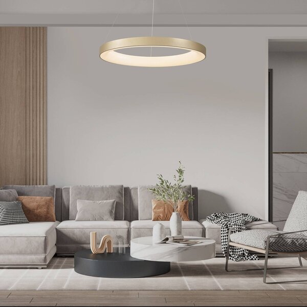 Mantra Iluminación Lampa wisząca Niseko II, możliwość ściemniania, mosiężny / złoty, salon / jadalnia, metal, nowoczesny