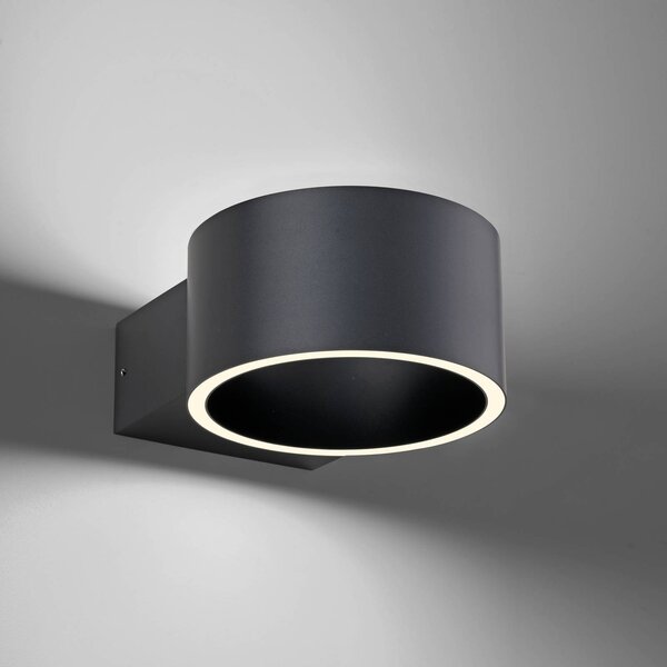 PURE Kinkiet LED Clipse, możliwość ściemniania, aluminiowy / szary / cynkowy, salon / jadalnia, aluminium, nowoczesny