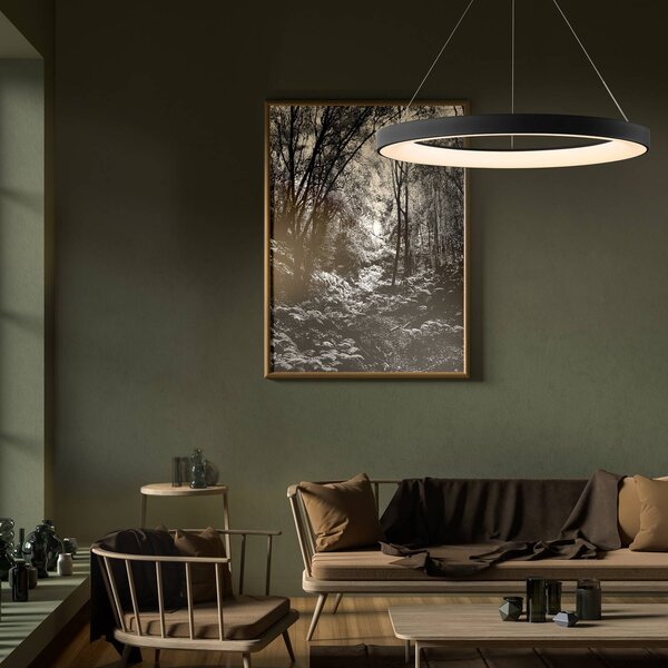 Mantra Iluminación Lampa wisząca Niseko II, możliwość ściemniania, czarny, salon / jadalnia, metal, nowoczesny