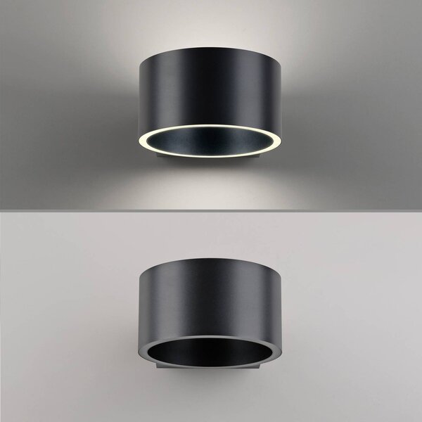 PURE Kinkiet LED Clipse, możliwość ściemniania, aluminiowy / szary / cynkowy, salon / jadalnia, aluminium, nowoczesny
