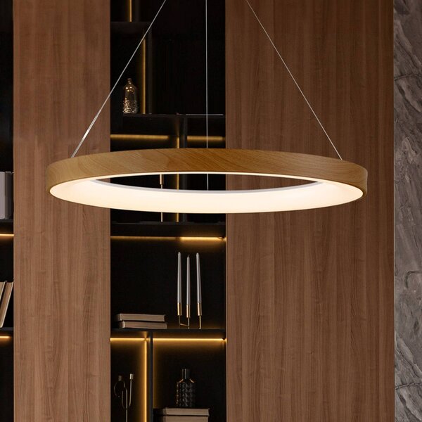 Mantra Iluminación Lampa wisząca Niseko II, możliwość ściemniania, jasne drewno, salon / jadalnia, metal, nowoczesny