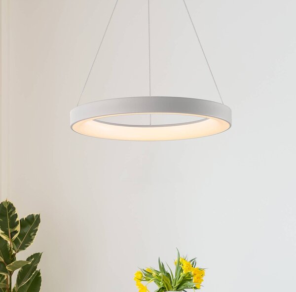 Mantra Iluminación Lampa wisząca Niseko II, możliwość ściemniania, biały / opal, salon / jadalnia, metal, nowoczesny