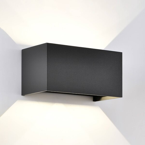 Mantra Iluminación Kinkiet zewnętrzny LED Davos double, możliwość ściemniania, czarny, aluminium