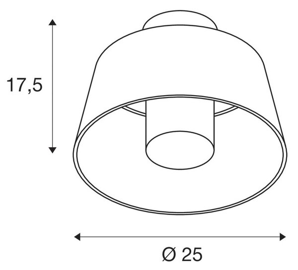 SLV Lampa sufitowa Photoni, czarna, aluminium, Ø 25 cm możliwość ściemniania, czarny, aluminium