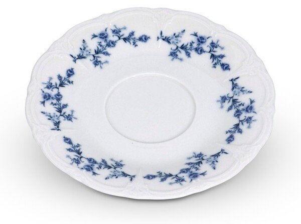 Biały/niebieski porcelanowy spodek ø 16,5 cm Retro – BonBistro