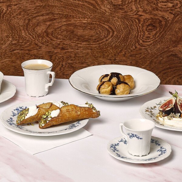 Biały/niebieski porcelanowy spodek ø 16,5 cm Retro – BonBistro