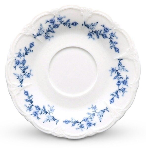 Biały/niebieski porcelanowy spodek ø 16,5 cm Retro – BonBistro