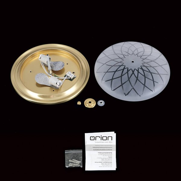 ORION Lampa sufitowa Porto, możliwość ściemniania, brązowy / mosiężny, salon / jadalnia, szkło, antyczny