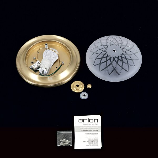 ORION Lampa sufitowa Porto, możliwość ściemniania, brązowy / mosiężny, salon / jadalnia, szkło, antyczny