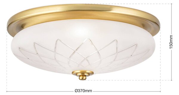 ORION Lampa sufitowa Porto, możliwość ściemniania, brązowy / mosiężny, salon / jadalnia, szkło, antyczny