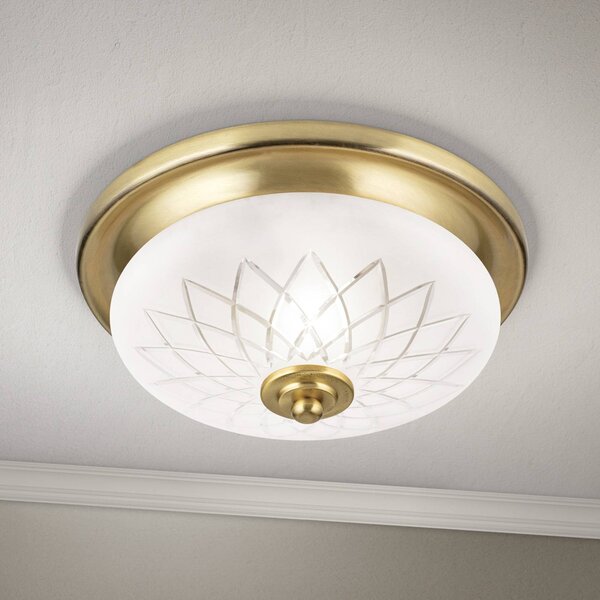 ORION Lampa sufitowa Porto, możliwość ściemniania, brązowy / mosiężny, salon / jadalnia, szkło, antyczny