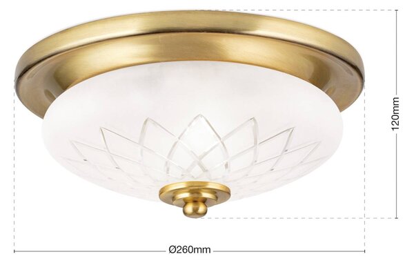 ORION Lampa sufitowa Porto, możliwość ściemniania, brązowy / mosiężny, salon / jadalnia, szkło, antyczny