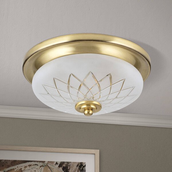 ORION Lampa sufitowa Porto, możliwość ściemniania, brązowy / mosiężny, salon / jadalnia, szkło, antyczny