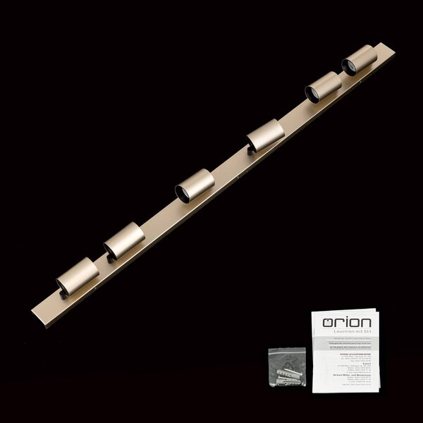 ORION Reflektor Sean, 6-punktowy, w kolorze złotym, metalowy, obrotowy możliwość ściemniania, mosiężny / złoty, salon / jadalnia, metal, nowoczesny