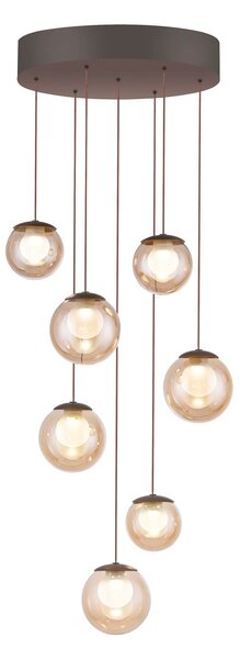Lampa Wisząca PURE, Popup, ściemnialny, antyczny mosiądz, salon, szkło