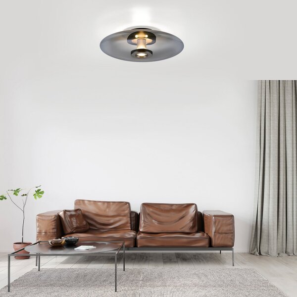 Lampa Sufitowa PURE, Vitrum, ściemnialny, szary, salon, szkło, nowoczesny