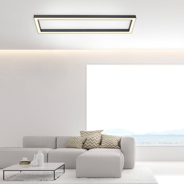 Lampa Sufitowa PURE, PURE Lines Square, ściemnialny, czarny, salon, metal, nowoczesny