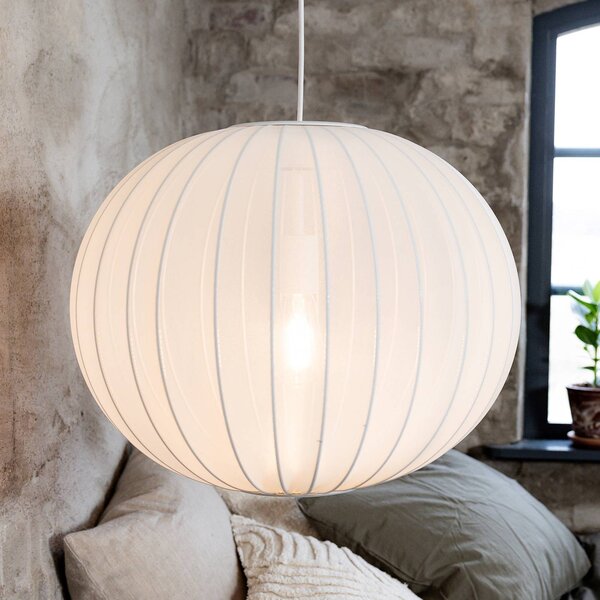 Markslöjd Lampa wisząca Florence, możliwość ściemniania, biały / opal, salon / jadalnia, tkanina / materiał / jedwab, skandynawski
