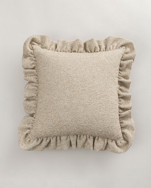 Poszewka Paula z falbaną kolor beżowy tkanina strukturalna