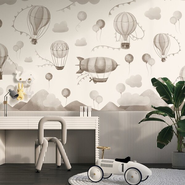 Fototapeta Wzór balonów na ogrzane powietrze i gór, Fototapety Balony, Popularne Fototapety, w08765v1 - Tapeko.pl
