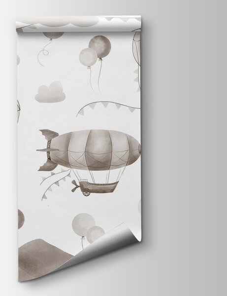 Fototapeta Wzór balonów na ogrzane powietrze i gór, Fototapety Balony, Popularne Fototapety, w08765v1 - Tapeko.pl