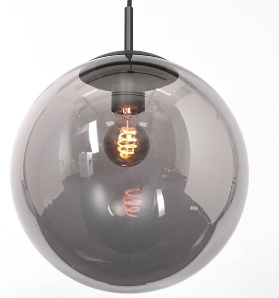 Steinhauer Lampa wisząca szklana Bollique, możliwość ściemniania, czarny, salon / jadalnia, metal