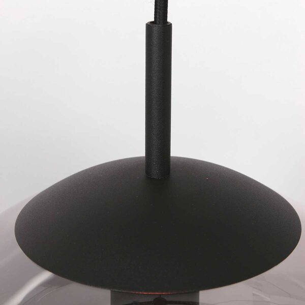 Steinhauer Lampa wisząca szklana Bollique, możliwość ściemniania, czarny, salon / jadalnia, metal