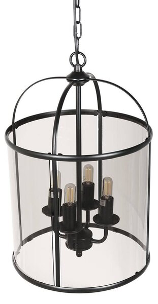 Steinhauer Lampa wisząca Pimpernel, możliwość ściemniania, czarny, przedpokój, metal, antyczny