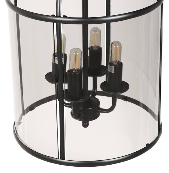 Steinhauer Lampa wisząca Pimpernel, możliwość ściemniania, czarny, przedpokój, metal, antyczny