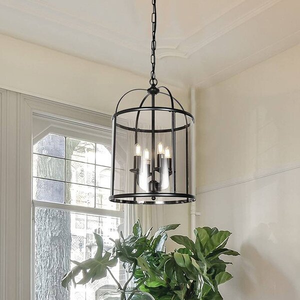 Steinhauer Lampa wisząca Pimpernel, możliwość ściemniania, czarny, przedpokój, metal, antyczny