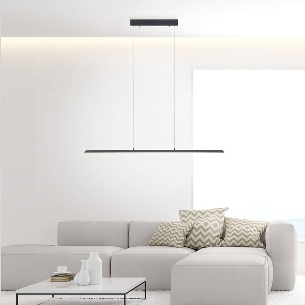 PURE Lampa wisząca Lite, możliwość ściemniania, czarny, salon / jadalnia, aluminium, nowoczesny