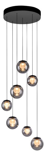 Lampa Wisząca PURE, Popup, ściemnialny, szary, salon, szkło