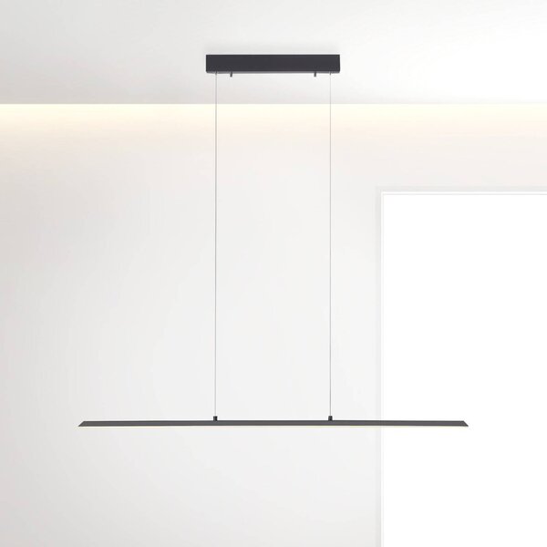 PURE Lampa wisząca Lite, możliwość ściemniania, czarny, salon / jadalnia, aluminium, nowoczesny