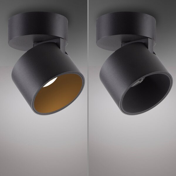 Lampa Sufitowa PURE, Cup, ściemnialny, czarny, salon, metal, nowoczesny