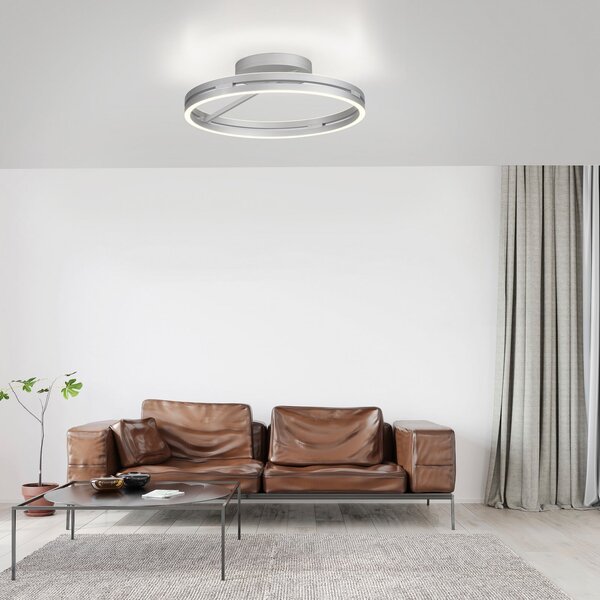 Lampa Sufitowa PURE, PURE Loop, ściemnialny, metaliczny, salon, aluminium, nowoczesny