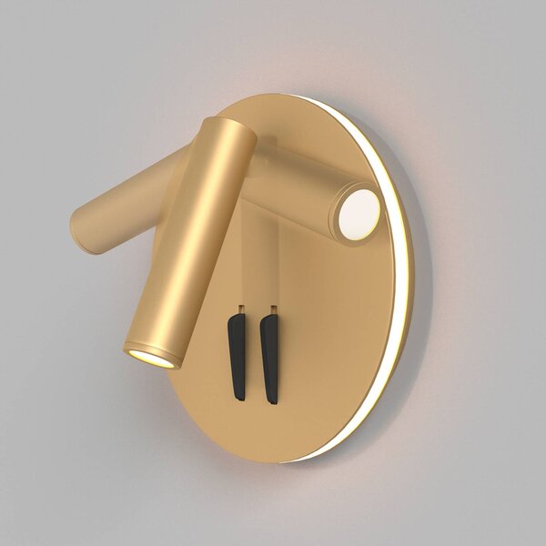 Maytoni Kinkiet LED Ios 176, mosiężny / złoty, sypialnia, aluminium, nowoczesny