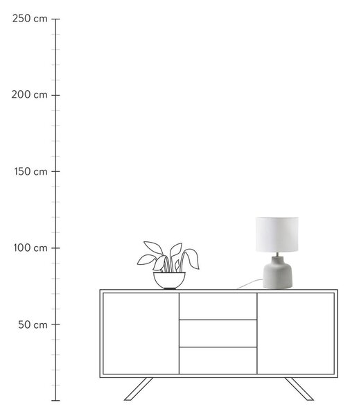 Ręcznie wykonana lampa stołowa z betonową podstawą Ike