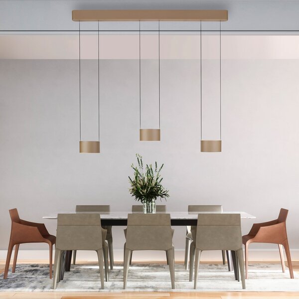 Lampa Wisząca PURE, Clipse, ściemnialny, antyczny mosiądz, salon, metal, nowoczesny