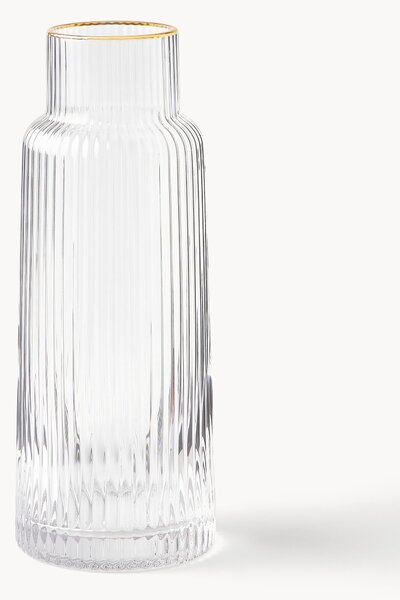 Karafka z wytłaczanym wzorem i złotą krawędzią Minna, 1,1 l