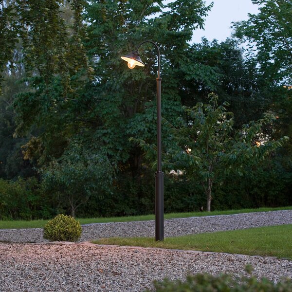 Konstsmide Lampa na maszt Vega, czarna, 1-punktowa, 240 cm możliwość ściemniania, czarny, aluminium