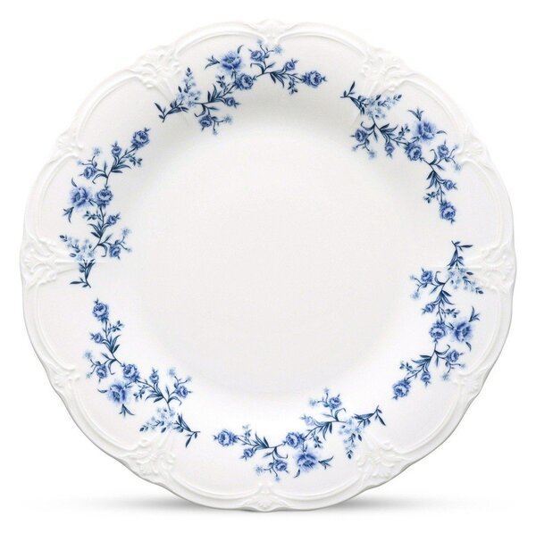 Biały/niebieski porcelanowy talerz ø 27,5 cm Retro – BonBistro