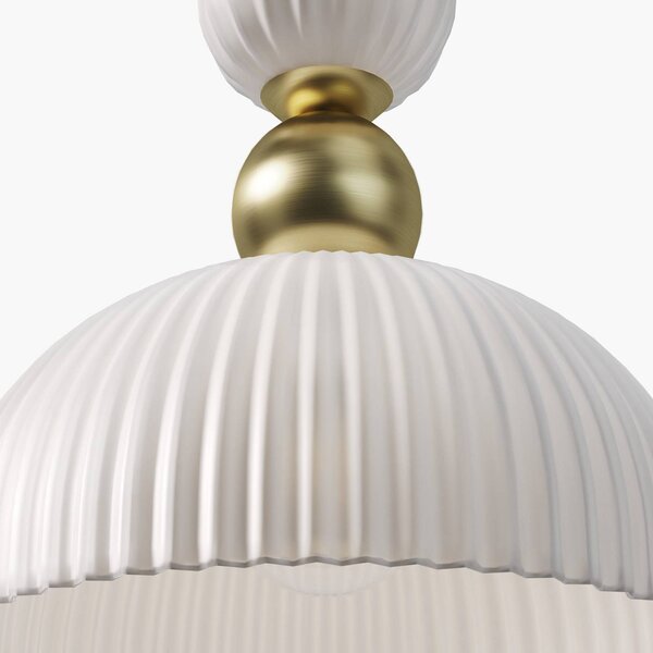 Maytoni Lampa wisząca szklana Antic, możliwość ściemniania, biały / opal, salon / jadalnia, szkło