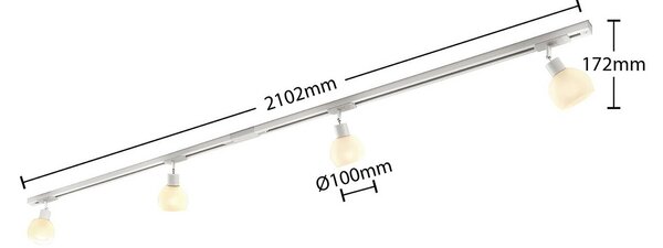 Lindby 1-fazowy system szynowy Linaro, E14, 4-punktowy, biały Linaro Lindby, możliwość ściemniania, biały / opal, salon / jadalnia, metal, nowoczesny