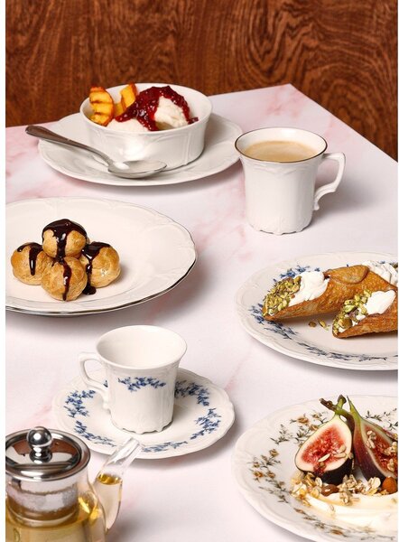 Biała/niebieska porcelanowa filiżanka na espresso 110 ml Retro – BonBistro