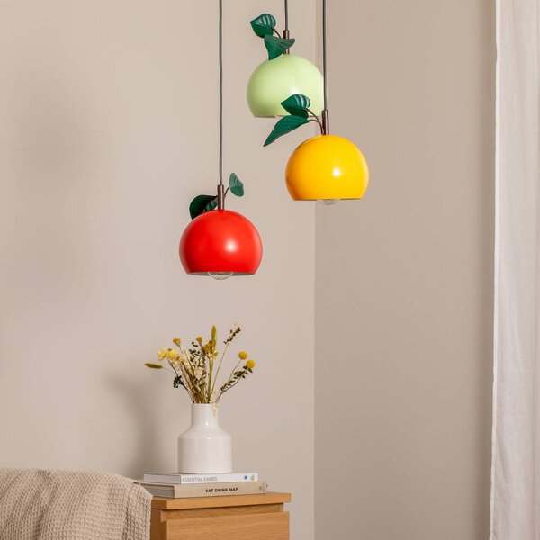Lampa wisząca Apple mix Luminex, możliwość ściemniania, czarny, salon / jadalnia, metal