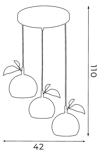 Lampa wisząca Apple mix Luminex, możliwość ściemniania, czarny, salon / jadalnia, metal
