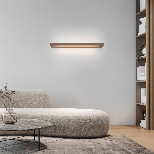 Lampa Ścienna PURE, Puro, ściemnialny, antyczny mosiądz, salon, aluminium, nowoczesny