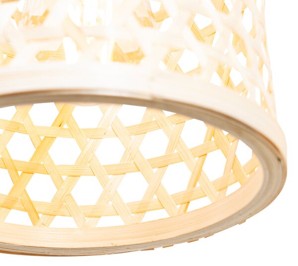 Orientalna lampa wisząca czarna z bambusowym 3-światłowym - Rayan